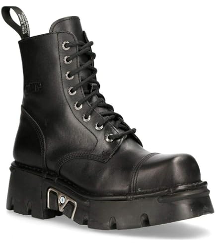 Amazon.com | New Rock M-NEWMILI083-S21 Men's Metallic Combat Boots